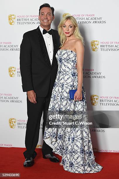 Presenters Craig Revel Horwood and Helen George pose in the Winners room at the House Of Fraser British Academy Television Awards 2016 at the Royal...