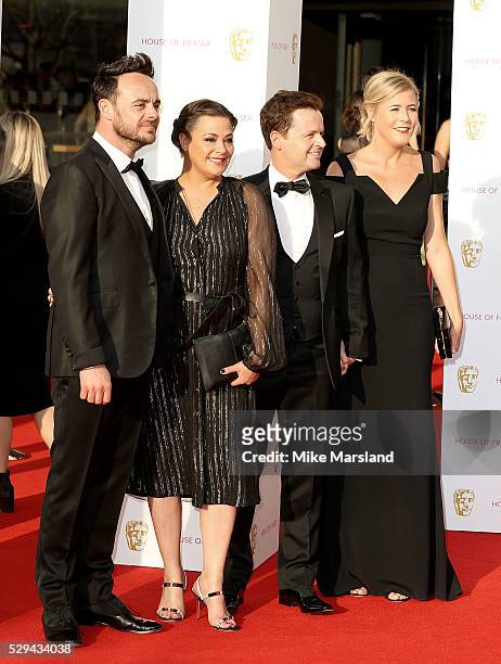 Anthony McPartlin, Lisa Armstrong, Declan Donnelly and Ali Astall arrive for the House Of Fraser British Academy Television Awards 2016 at the Royal...