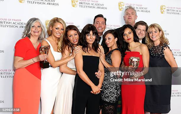 Tess Daly Claudia Winkleman Craig Revel Horwood and Greg Davies with crew from Strictly Come Dancing, winner of Best Entertainment Programme pose in...