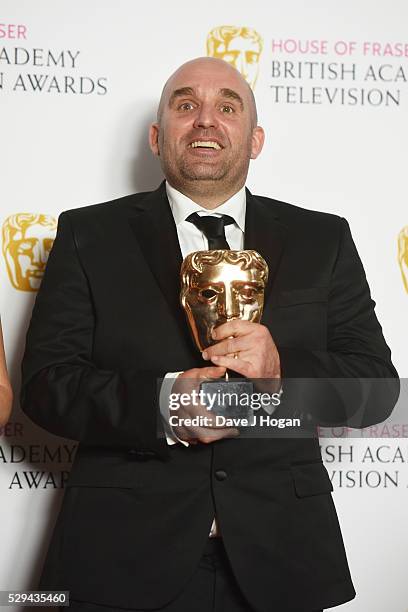 Shane Meadows poses for a photo in the winners room during the House Of Fraser British Academy Television Awards 2016 at the Royal Festival Hall on...