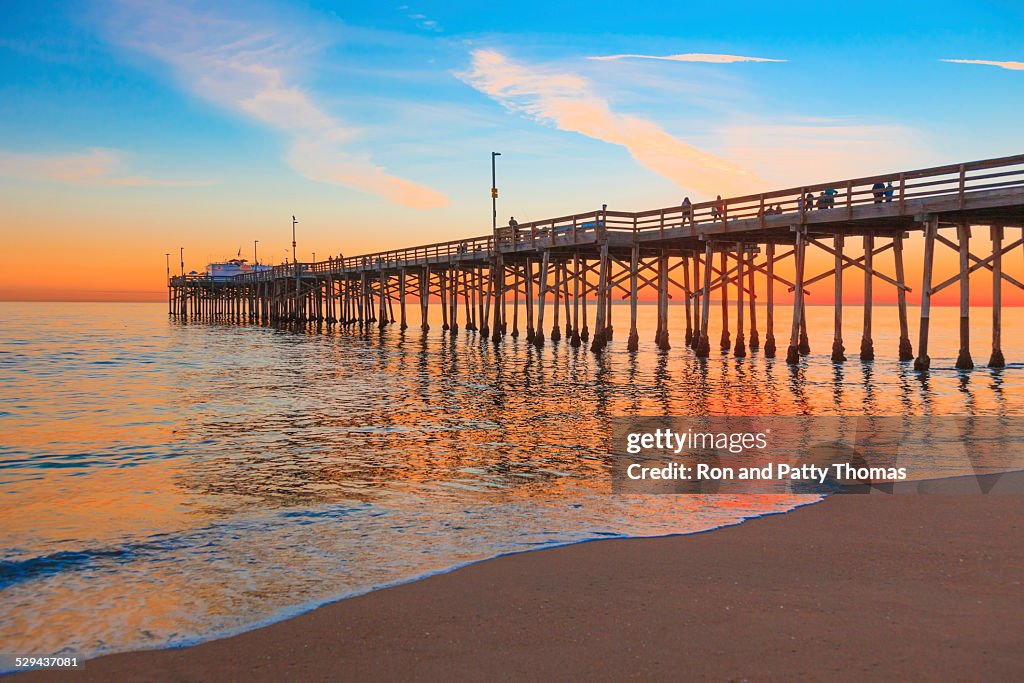 Newport Beach Pier Balboa, la Route 1, condado de Orange, California