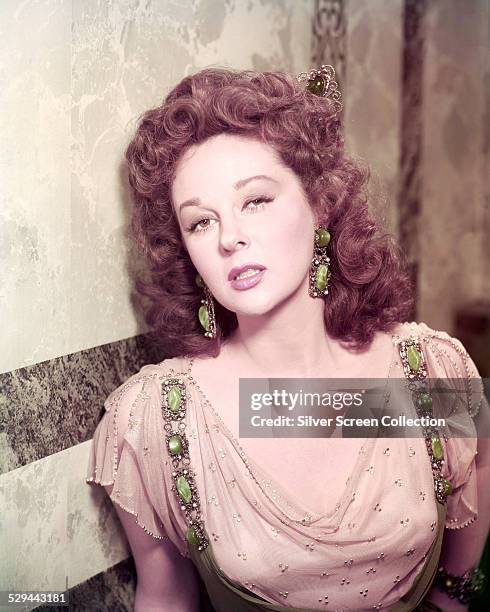 American actress Susan Hayward in a promotional portrat for 'Demetrius And The Gladiators', directed by Delmer Daves, 1954. Hayward plays Messalina...