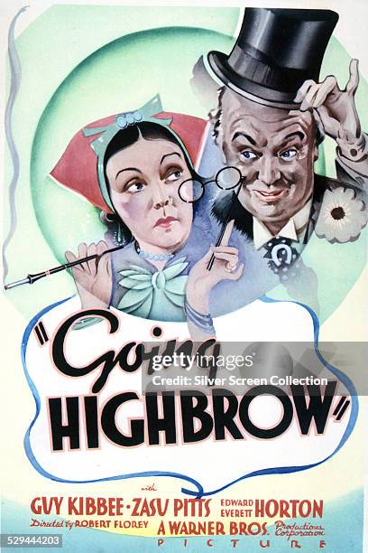 Poster for Robert Florey's 1935 comedy-musical 'Going Highbrow', starring Guy Kibbee and Zazu Pitts.