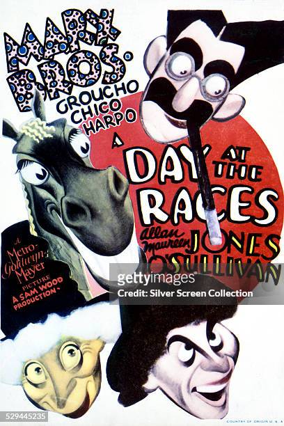 Poster for Sam Wood's 1937 Marx Brothers comedy 'A Day At The Races'.