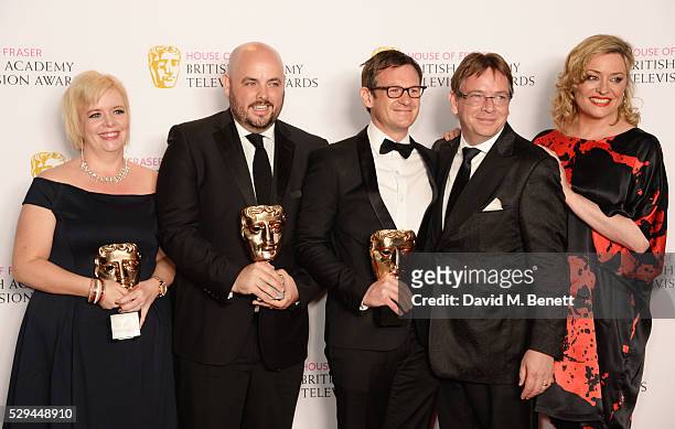 Sharon Batten, Alexander Lamb, Dominic Treadwell-Collins, Adam Woodyat and Laurie Brett, winners of the Best Soap and Continuing Drama Award for...