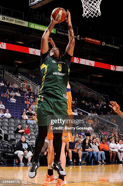 Markeisha Gatling of Seattle Storm goes for a layup during the game against the Phoenix Mercury on May 8, 2016 at the Talking Stick Resort Arena in...