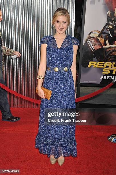 Actress Caroline Sunshine arrives at the premiere of "Real Steel" held at the Gibson Amphitheatre Universal CityWalk.