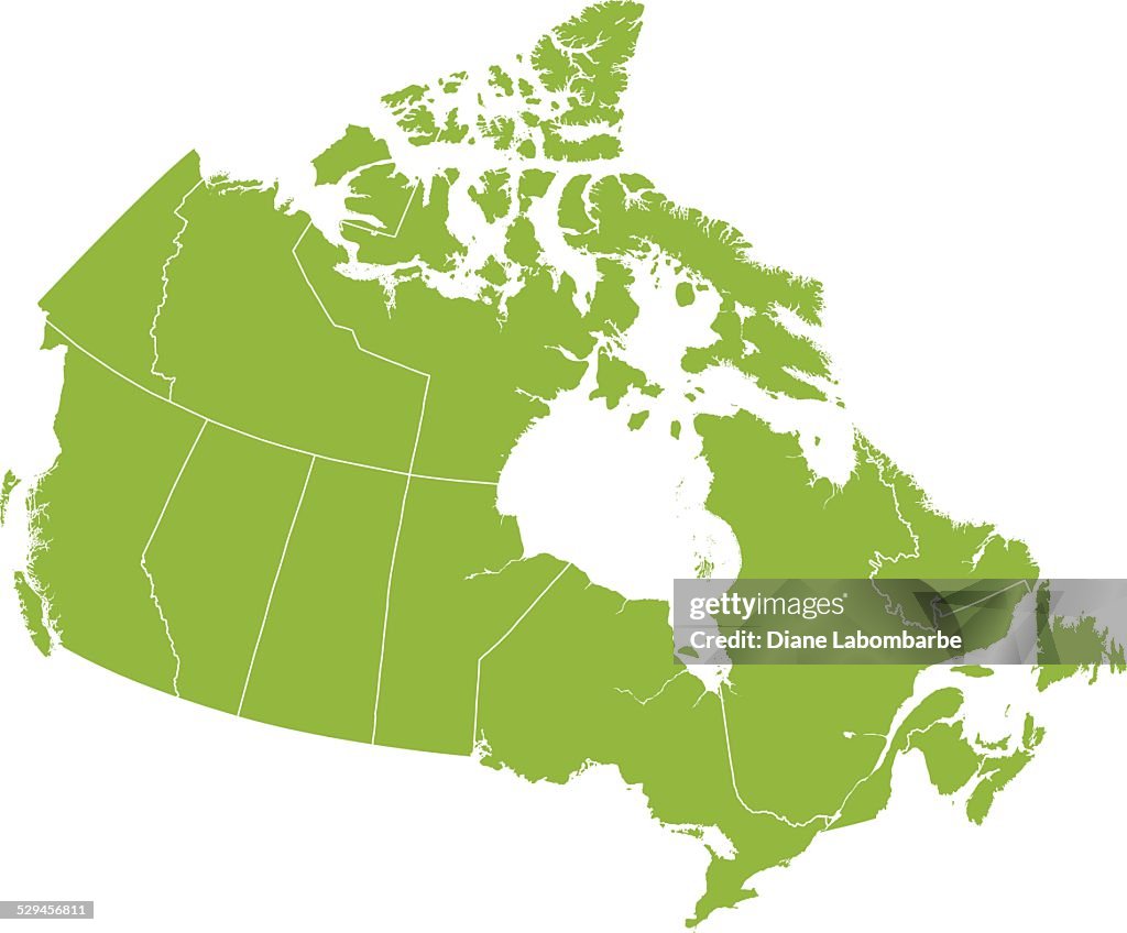 Vetor mapa detalhado do Canadá
