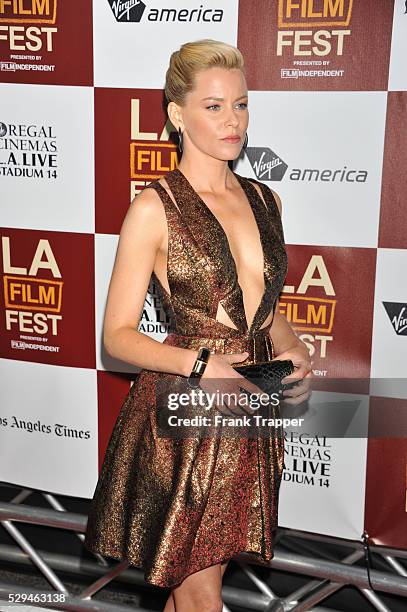 Actress Elizabeth Banks arrives the the 2012 Los Angeles Film Festival Premiere of People Like Us held at the Regal Cinemas L.A. LIVE Stadium 14.