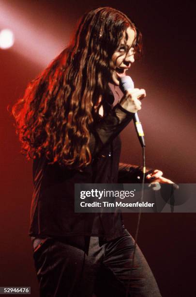 Alanis Morissette performs at The Warfield on November 15, 1995 in San Francisco California.