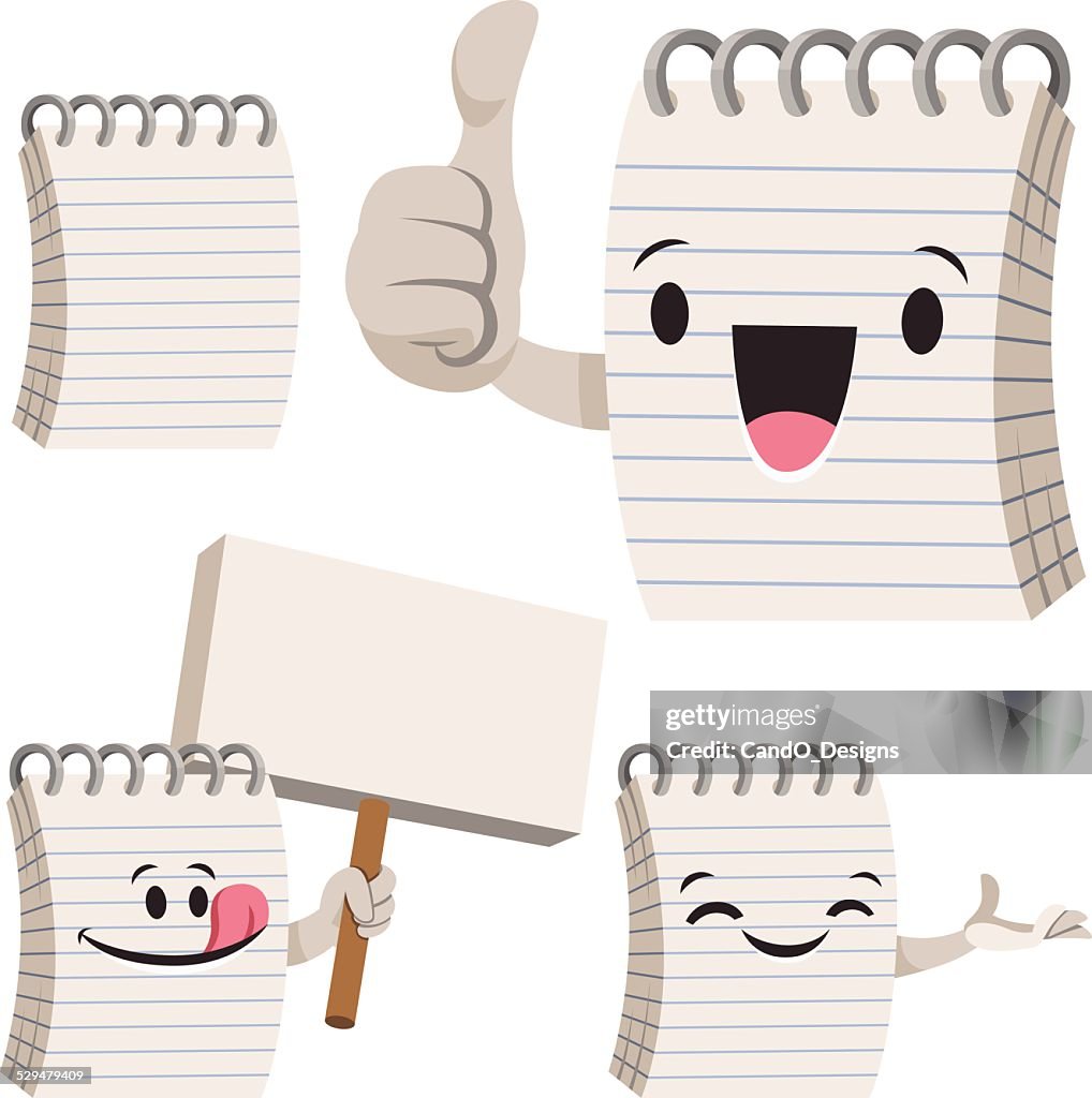 Cartoon Notepage Notepad Cartoon Set C High-Res Vector Graphic - Getty Images