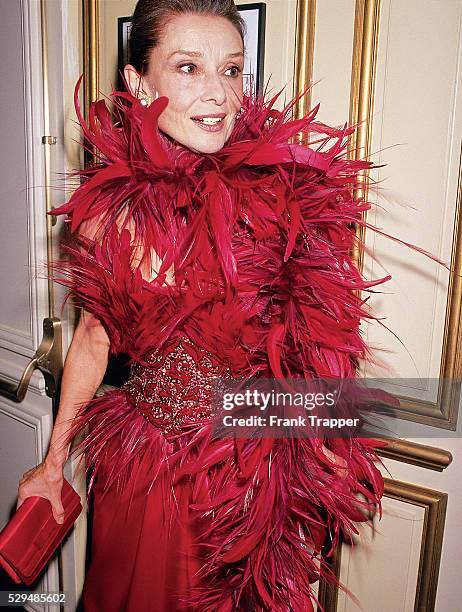 Actress Audrey Hepburn arrives at the Lifetime Achievement Award for the Arts honoring Hubert de Givenchy.This photo appears on page 53 in Frank...