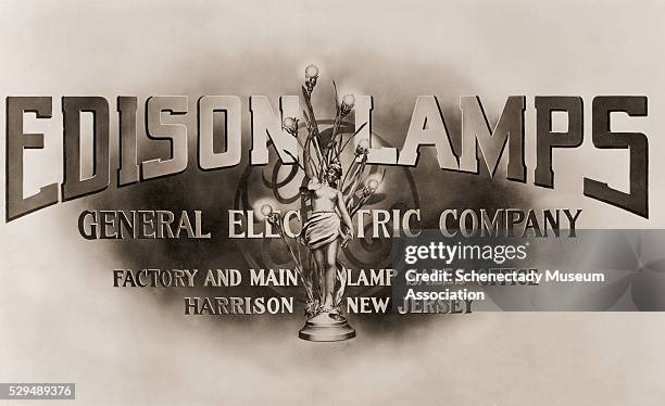 An "Edison Lamps" graphic design for an office wall of the General Electric Company in New Jersey. | Located in: Hall of Electrical History.