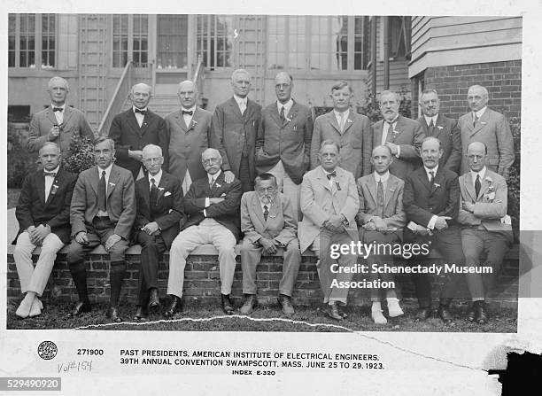 The past presidents of the American Institute of Electrical Engineers at the 39th annual convention. | Location: Swampscott, Massachusetts, USA.