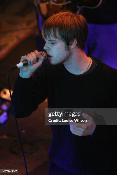 James Skelly of The Coral performs on stage at the XFM concert at Carling Academy Islington on May 18, 2005 in London.