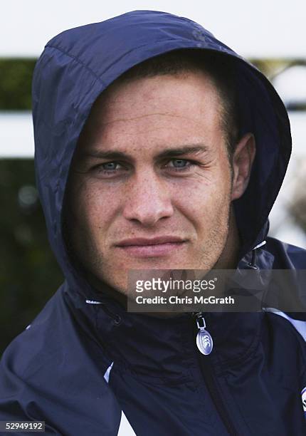 Matt Cooper watches on during the NSW Blues State of Origin training session held at Woollahra Oval May 19, 2005 in Sydney, Australia.
