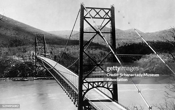 The Bear Mountain Bridge was once the only highway crossing across the Hudson River south of Albany. This bridge is open to traffic 24 hours a day.