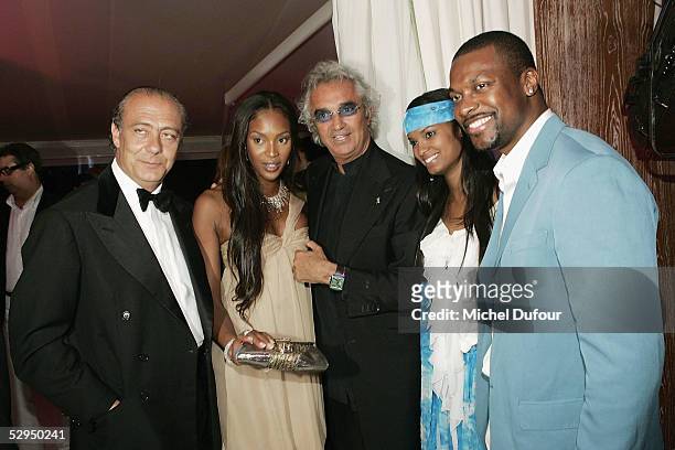 Fawaz Gruosi, Naomi Campbell, Flavio Briatore and Chris Tucker with his wife attend the Launch Party for the Power Breaker Watch by de Grisogono...