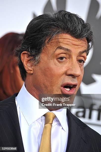 Actor Sylvester Stallone arrives at the Premiere of Lionsgate Films' "The Expendables" held at Grauman's Chinese Theatre in Hollywood.