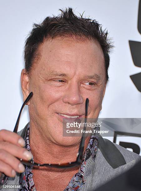 Actor Mickey Rourke arrives at the Premiere of Lionsgate Films' "The Expendables" held at Grauman's Chinese Theatre in Hollywood.