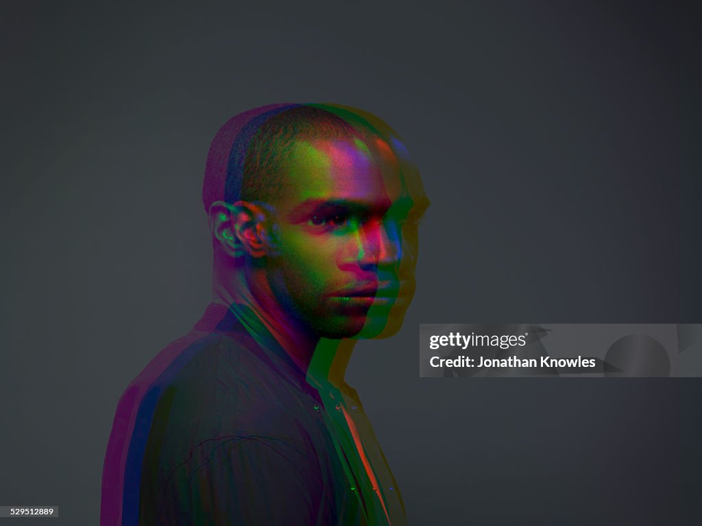 Multiple Exposure Portrait Of A Dark Skinned Male High-Res Stock Photo ...