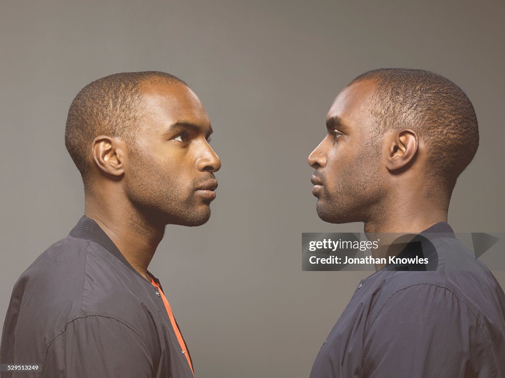 Twin image, dark skinned male