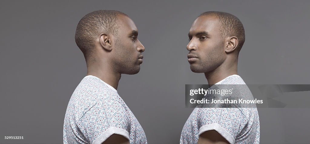 Twin image, dark skinned male