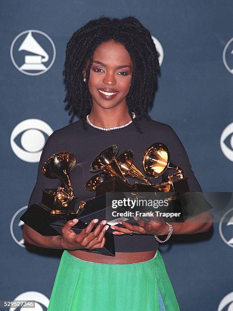 Lauryn Hill won five Grammys, a new record for a female singer in a single award ceremony.