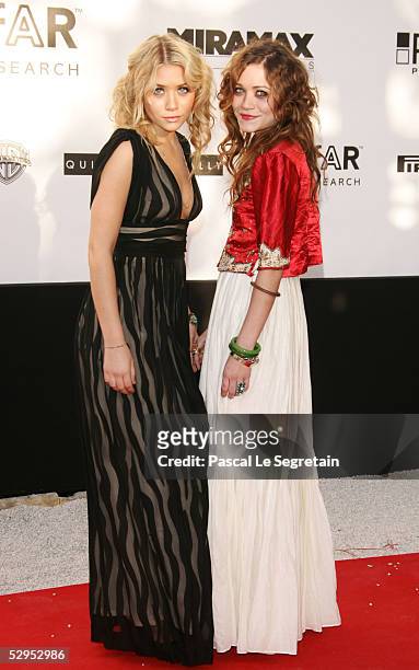 Ashley Olsen and Mary-Kate Olsen arrive at "Cinema Against AIDS 2005", the 12th annual event in aid of amfAR at Le Moulin de Mougins at the 58th...