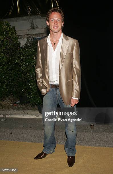 Formula One driver Jenson Button arrives at Naomi Campbell's Le Carnival D'Or party at VIP Terraces, Palm Beach during the 58th International Cannes...