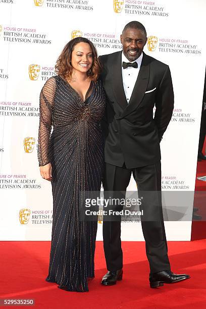 Idris Elba and Naiyana Garth arrives for the House Of Fraser British Academy TelevisionAwards 2016 at the Royal Festival Hall on May 8, 2016 in...
