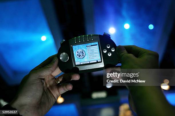 Gizmondo handheld device, made by Tiger Telematics, is shown at the 11th annual Electronic Entertainment Expo on May 19, 2005 in Los Angeles,...