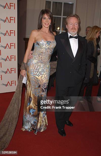 Ridley Scott and girlfriend Gianina Facio at the first annual AFI Awards 2001. Scott was nominated for AFI Director of the Year for his film "Black...