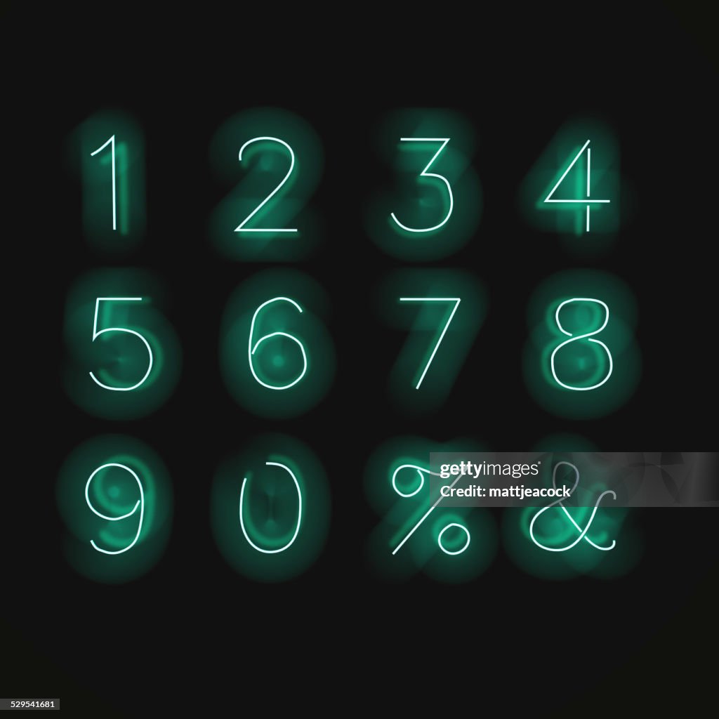 Neon Math Numbers Neon Numbers High-Res Vector Graphic - Getty Images