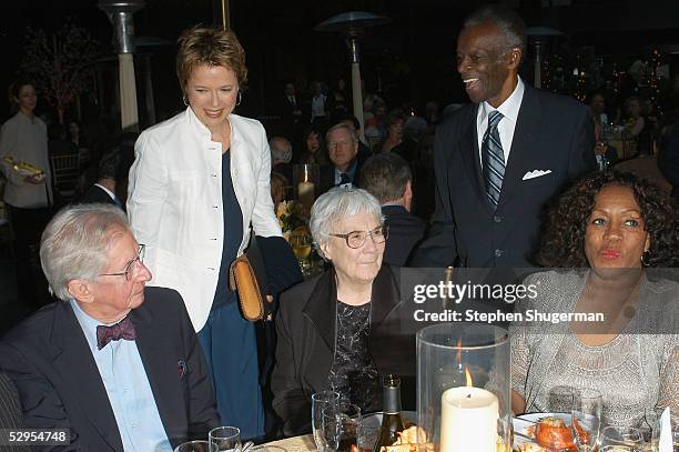 Director Robert Mulligan, actress Annette Bening, writer Harper Lee, actor Brock Peters and Marilyn Peters attend the Library Foundation of Los...