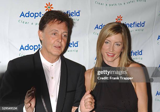 Paul McCartney and Heather Mills arriving at the Adopt-A-Minefield "Open Hearts. Clear Mines" benefit gala.