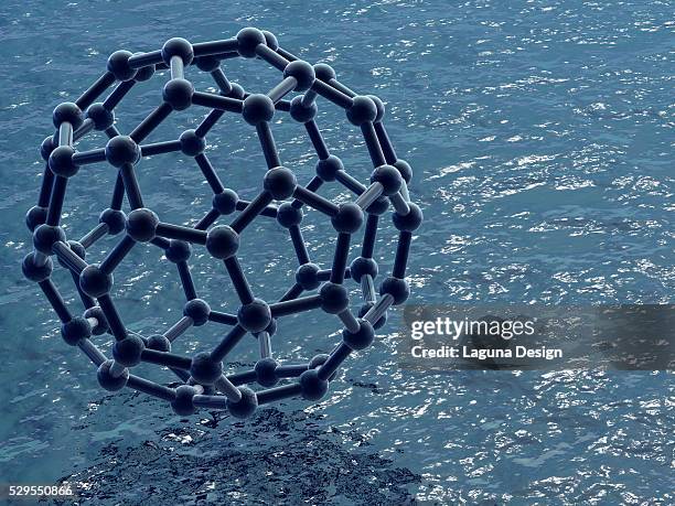 buckyball molecule, artwork - buckyball stock pictures, royalty-free photos & images