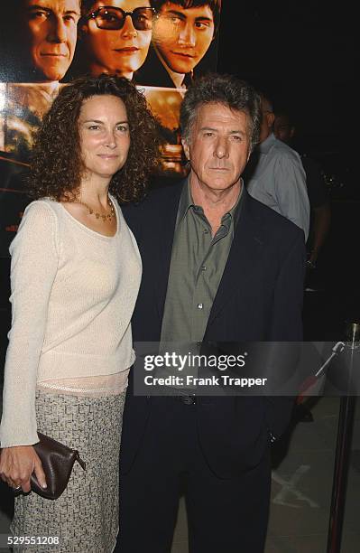 Dustin Hoffman and wife Lisa arriving at the premiere of "Moonlight Mile".