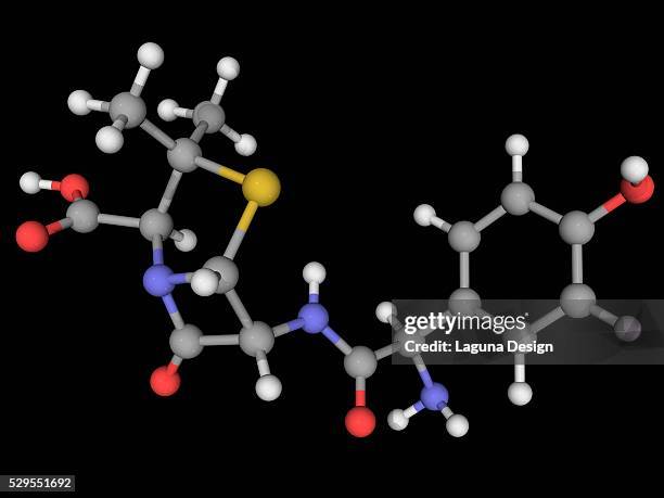 amoxicillin drug molecule - amoxicillin stock-fotos und bilder