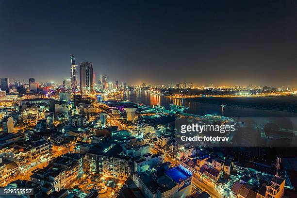 aerial view of ho chi minh city - ho chi minh city 個照片及圖片檔