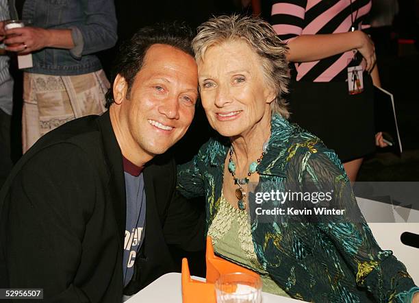 Actors Rob Schneider and Cloris Leachman pose at the afterparty for the premiere of Paramount Pictures' "The Longest Yard" on May 19, 2005 in Los...