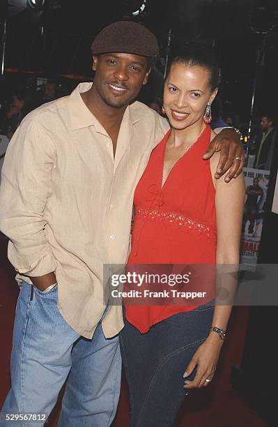 Blair Underwood and wife Desiree arriving at the premiere of "Malibu's Most Wanted."