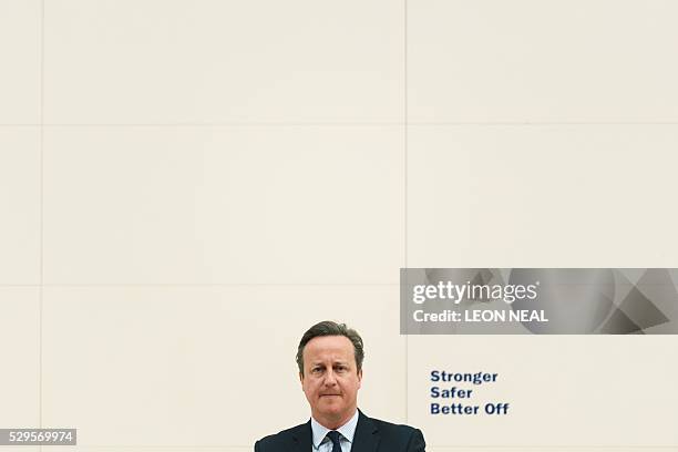 British Prime Minister David Cameron delivers a speech on the European Union at the British Museum in central London on May 9, 2016. Prime Minister...