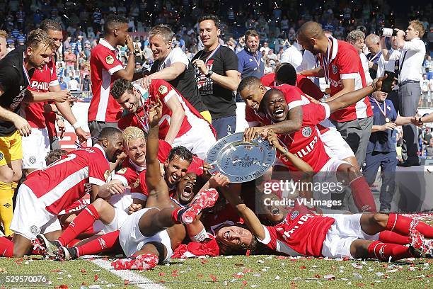 Players of PSV celebrating, Andres Guardado of PSV, Luuk de Jong of PSV Jetro Willems of PSV,Adam Maher of PSV during the Dutch Eredivisie match...