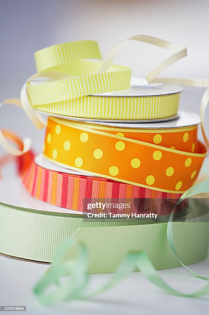 Stack of Colorful Ribbon