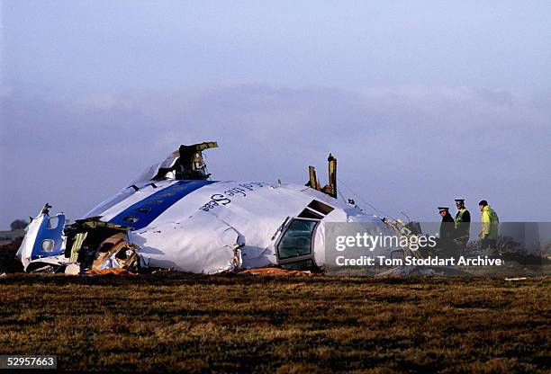 The wreckage of the Pan-Am 747 plane which was blown up en route to JFK airport by Libyan terroists.