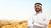 arabic sheik portrait on the desert