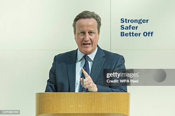 British Prime Minister David Cameron delivers a speech on the European Union , at the British Museum on May 9, 2016 in London, England. Prime...