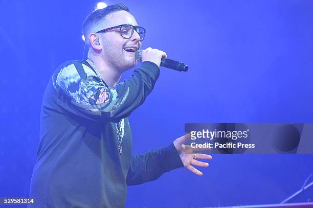 Italian Rapper, Rocco Hunt performs during his live concert at the Casa della Musica for his "WAKE UP TOUR ".