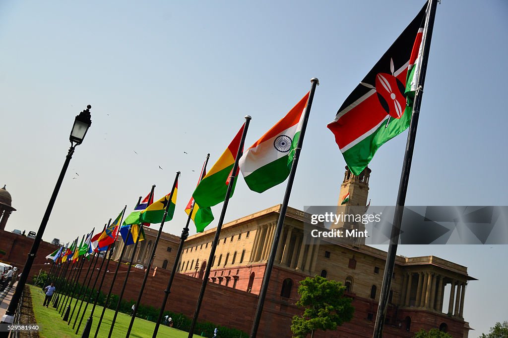 South African Flag Flutter Alongside Rajpath